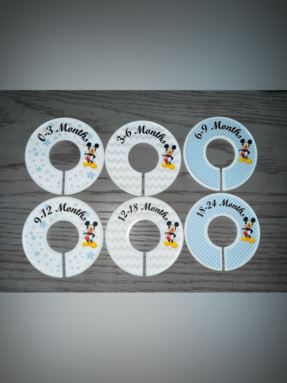 Disney Mickey Mouse Nursery Closet Dividers in Light Blue and White 0-24 months